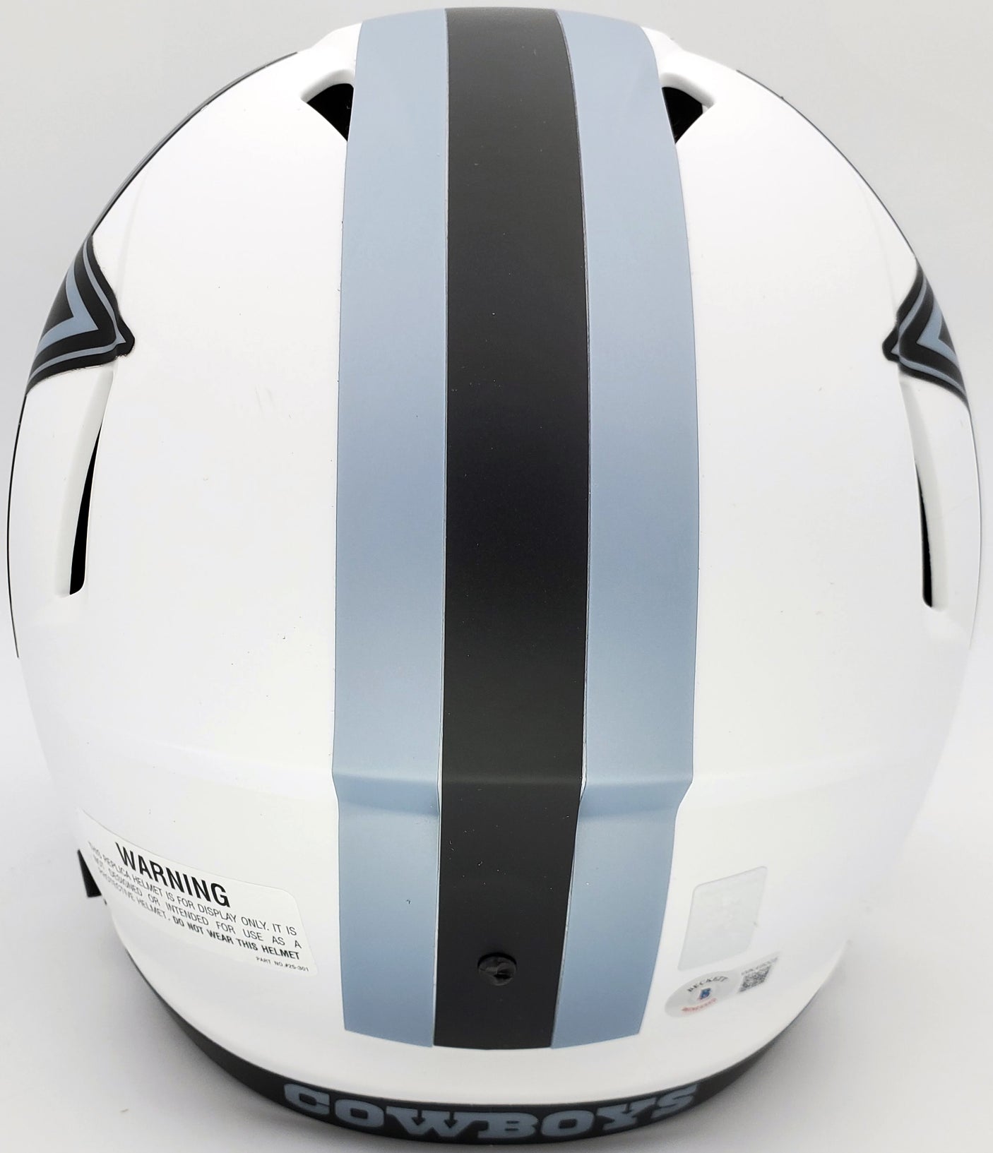 Troy Aikman Autographed Dallas Cowboys Lunar Eclipse White Full Size Replica Speed Helmet Beckett BAS QR Stock #193768