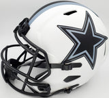 Troy Aikman Autographed Dallas Cowboys Lunar Eclipse White Full Size Replica Speed Helmet Beckett BAS QR Stock #193768
