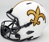 Drew Brees Autographed New Orleans Saints Lunar Eclipse White Full Size Replica Speed Helmet "571 Passing TD's" Beckett BAS Stock #193497