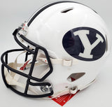 Zach Wilson Autographed BYU Cougars White Full Size Authentic Speed Helmet Beckett BAS QR Stock #193494