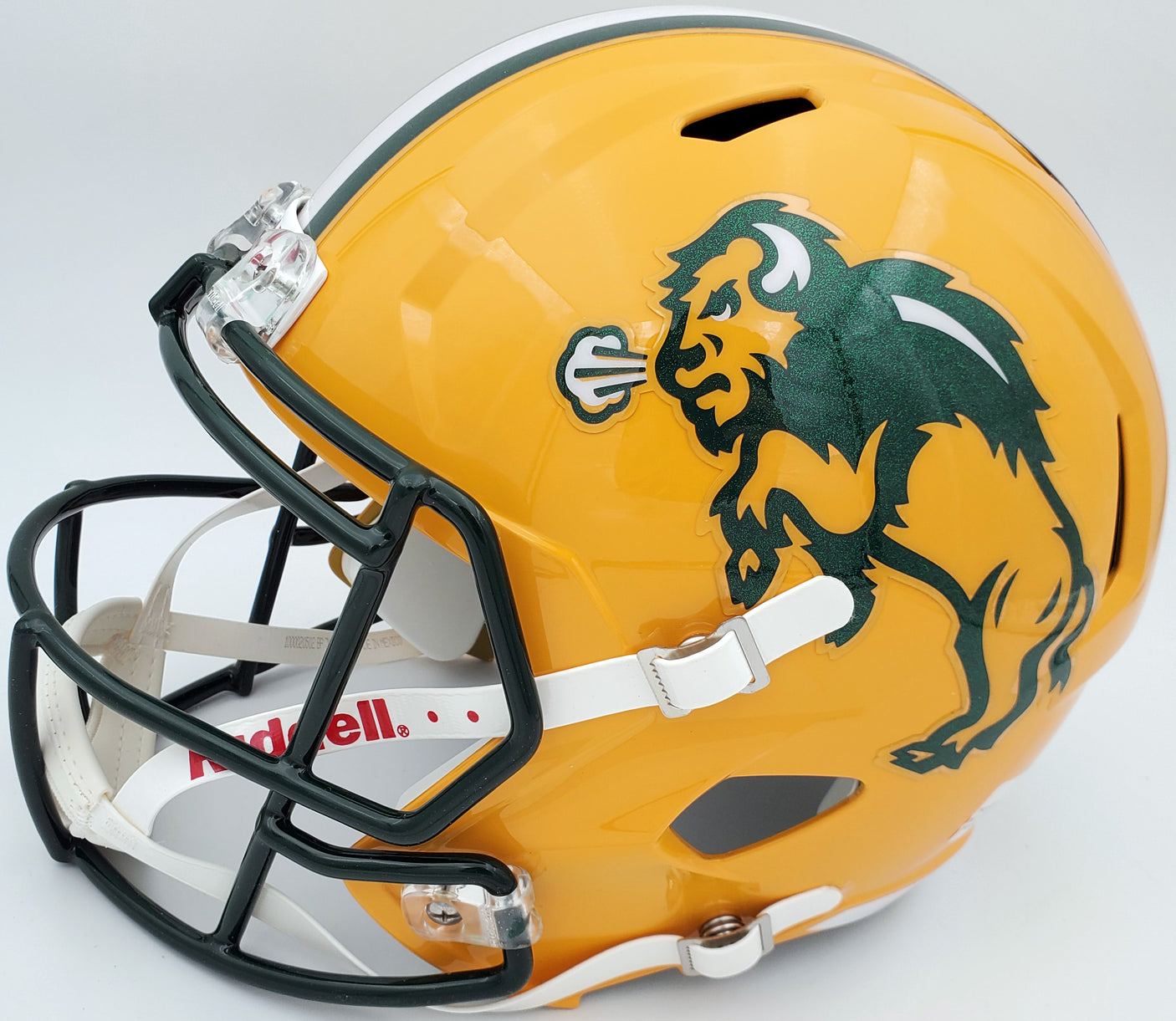 Trey Lance Autographed North Dakota State Bison Yellow Full Size Replica Speed Helmet Beckett BAS Stock #191978