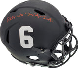 Devonta Smith Autographed Alabama Crimson Tide Eclipse Black Full Size Authentic Speed Helmet "Smitty" Beckett BAS Stock #191977