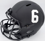 Devonta Smith Autographed Alabama Crimson Tide Eclipse Black Full Size Replica Speed Helmet Beckett BAS Stock #191975