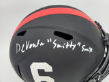 Devonta Smith Autographed Alabama Crimson Tide Eclipse Black Full Size Replica Speed Helmet "Smitty" Beckett BAS Stock #191974