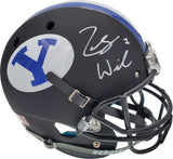 Zach Wilson Autographed BYU Cougars Matte Black Schutt Full Size Replica Helmet Beckett BAS Stock #191106