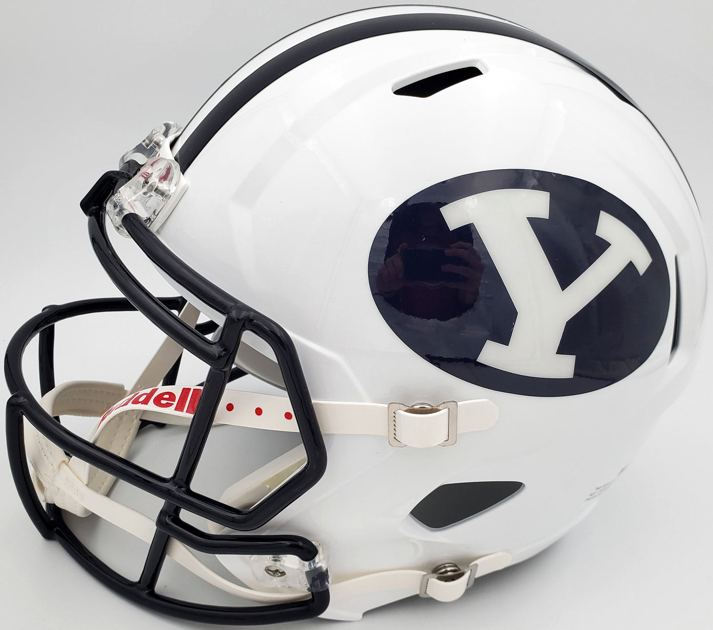 Zach Wilson Autographed BYU Cougars White Full Size Replica Speed Helmet Beckett BAS Stock #191105