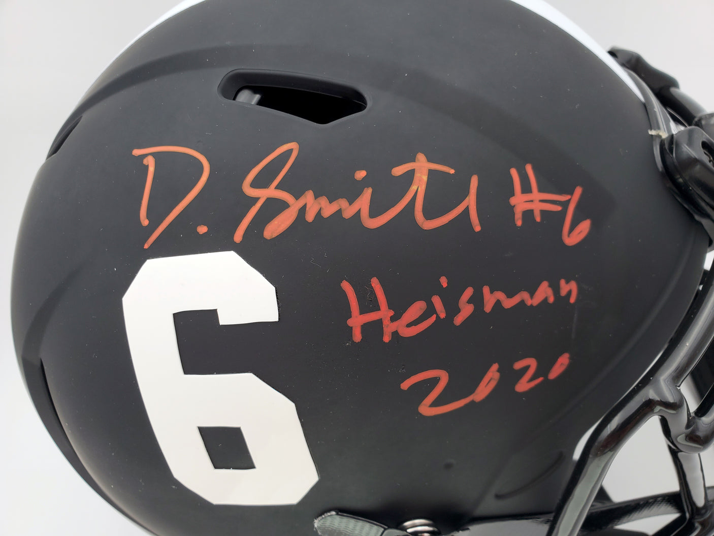 Devonta Smith Autographed Alabama Crimson Tide Eclipse Black Full Size Speed Authentic Helmet "Heisman 2020" Beckett BAS Stock #189558