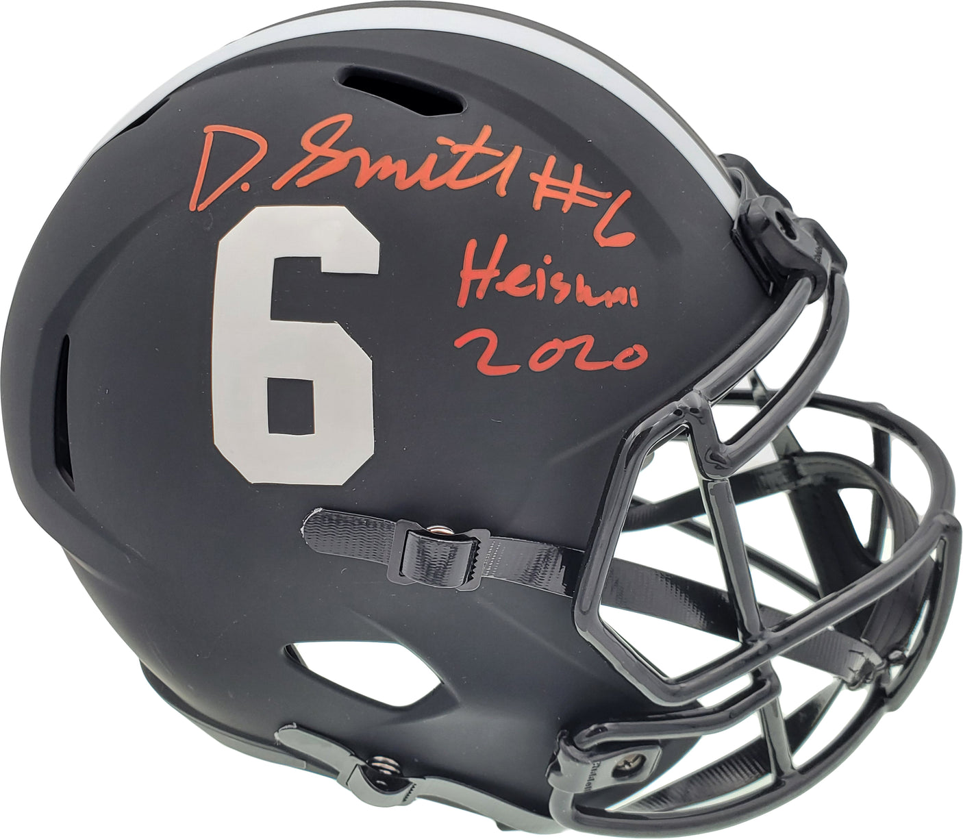 Devonta Smith Autographed Alabama Crimson Tide Eclipse Black Full Size Speed Replica Helmet "Heisman 2020" Beckett BAS Stock #189557