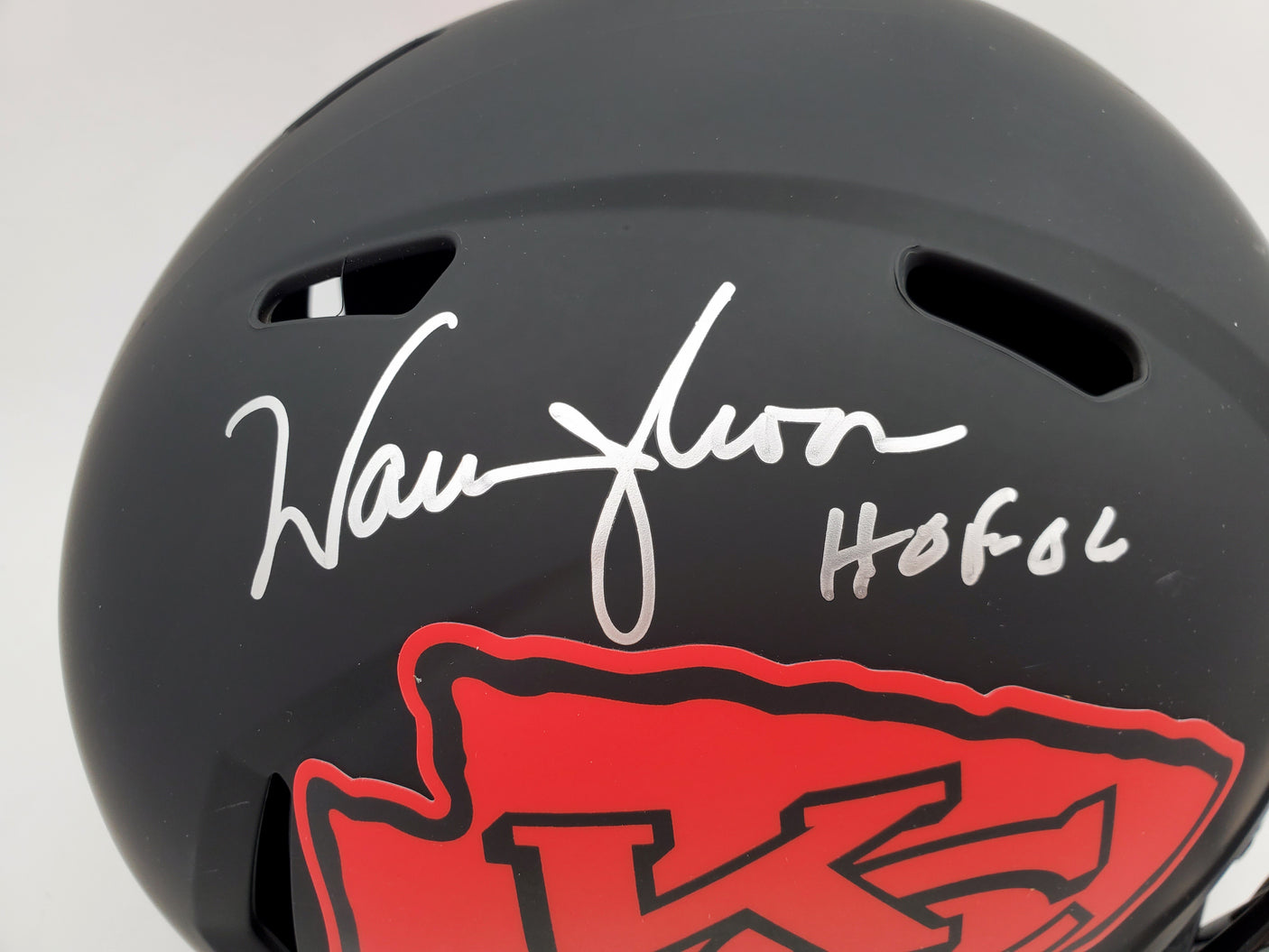 Warren Moon Autographed Kansas City Chiefs Eclipse Black Full Size Speed Replica Helmet "HOF 06" MCS Holo Stock #187026