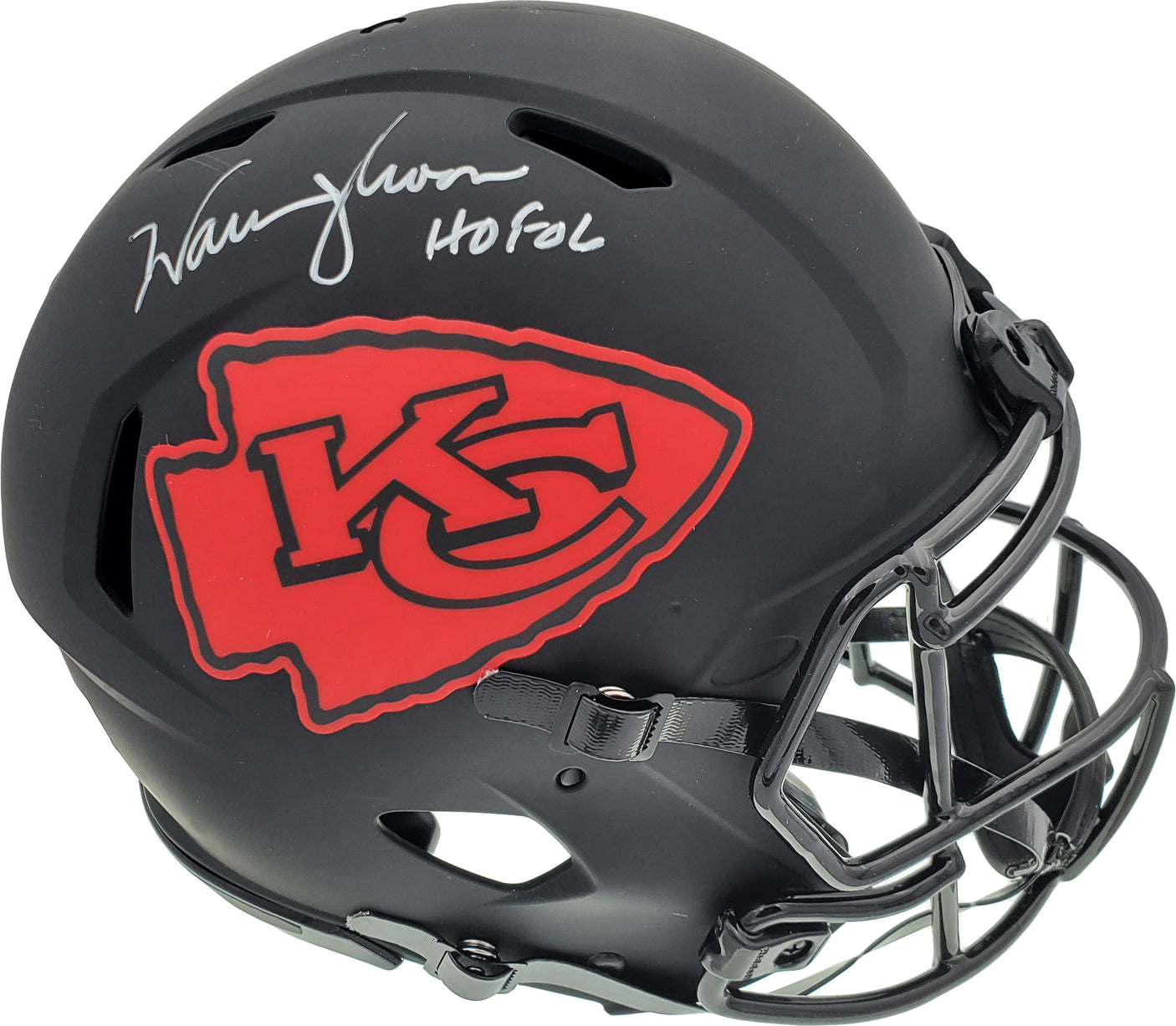 Warren Moon Autographed Kansas City Chiefs Eclipse Black Full Size Speed Authentic Helmet "HOF 06" MCS Holo Stock #187025