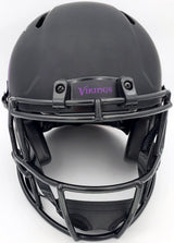 Warren Moon Autographed Minnesota Vikings Eclipse Black Full Size Speed Authentic Helmet "HOF 06" MCS Holo Stock #187024