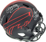 Buffalo Bills Team Greats Autographed Eclipse Black Speed Replica Full Size Helmet With 3 Signatures Including Jim Kelly, Thurman Thomas & Andre Reed Beckett BAS Stock #185864