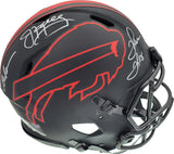 Buffalo Bills Team Greats Autographed Eclipse Black Authentic Speed Full Size Helmet With 3 Signatures Including Jim Kelly, Thurman Thomas & Andre Reed Beckett BAS Stock #185863