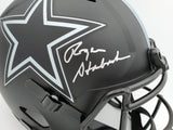 Roger Staubach Autographed Eclipse Black Dallas Cowboys Full Size Speed Replica Helmet Beckett BAS Stock #185835