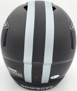 Roger Staubach Autographed Eclipse Black Dallas Cowboys Full Size Speed Replica Helmet Beckett BAS Stock #185835