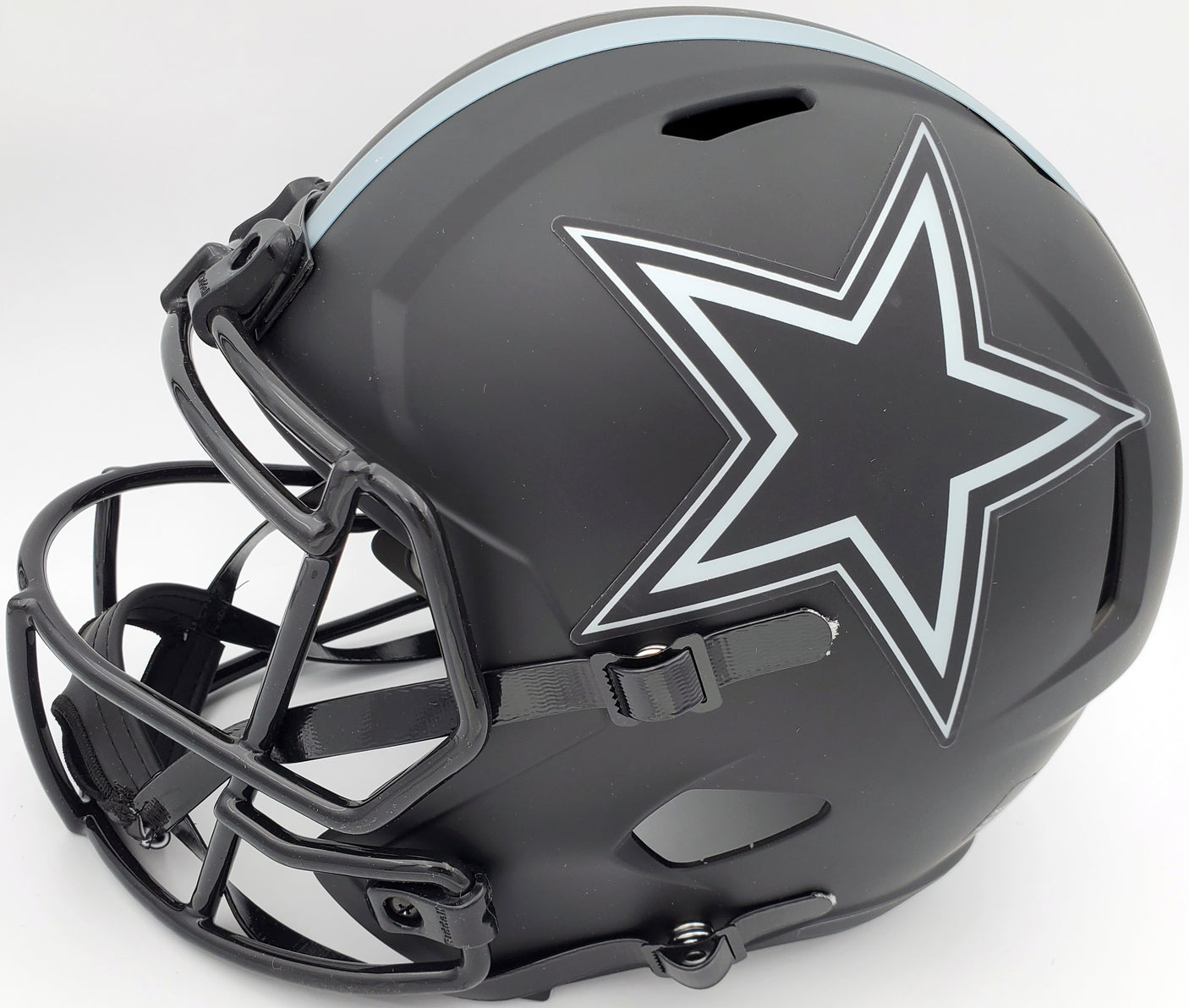 Roger Staubach Autographed Eclipse Black Dallas Cowboys Full Size Speed Replica Helmet Beckett BAS Stock #185835