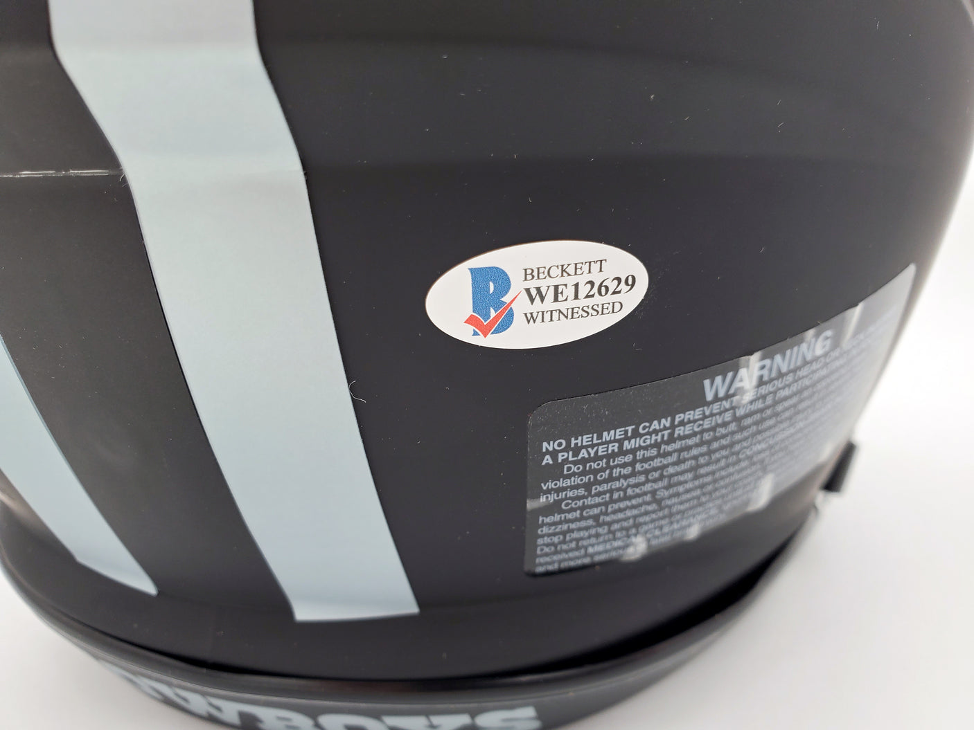 Roger Staubach Autographed Eclipse Black Dallas Cowboys Full Size Authentic Speed Helmet Beckett BAS Stock #185834