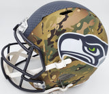 Russell Wilson Autographed Seattle Seahawks Camo Full Size Replica Speed Helmet RW Holo & Beckett BAS Stock #182232
