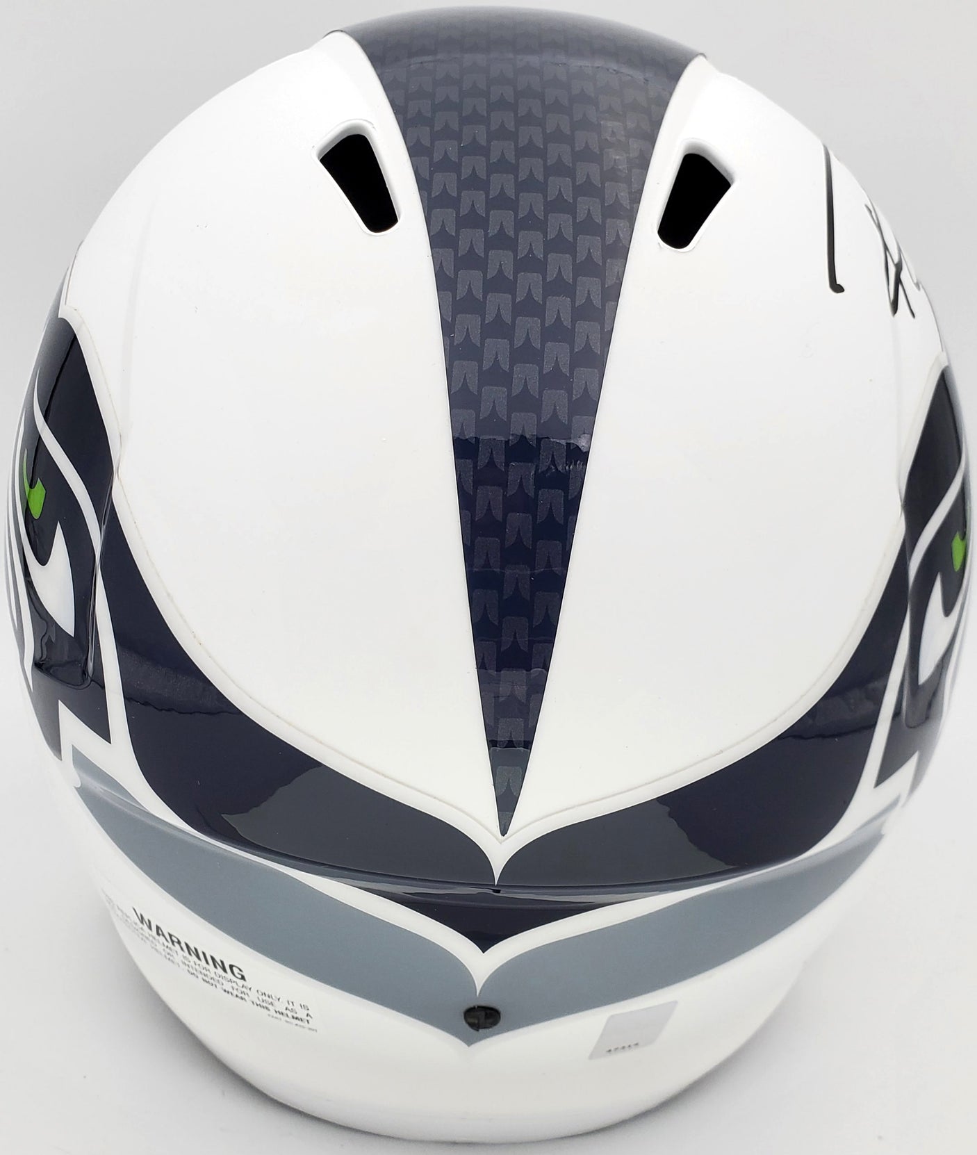 Russell Wilson Autographed Seattle Seahawks Flat Matte White Full Size Speed Replica Helmet RW Holo Stock #178958