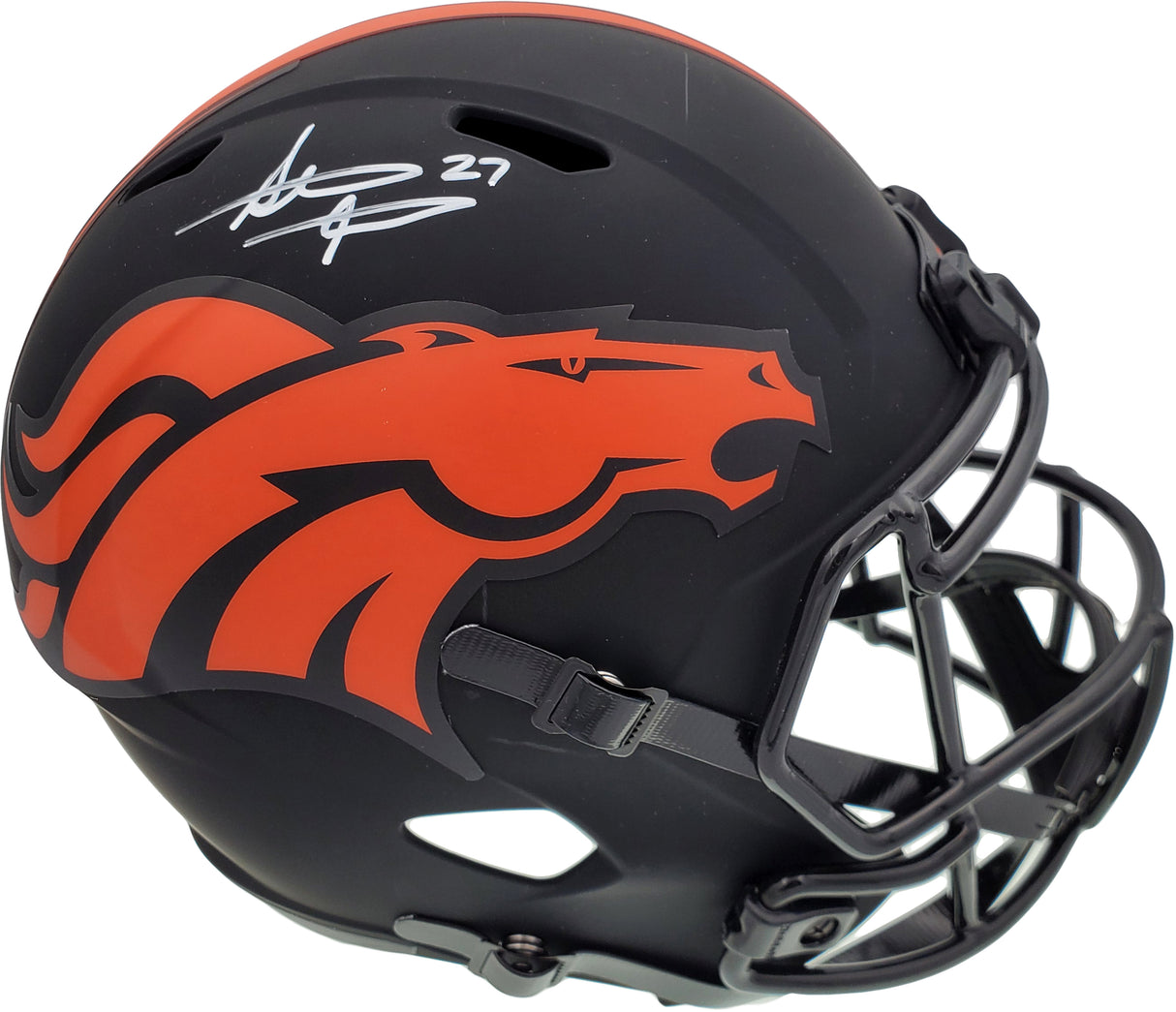 Steve Atwater Autographed Denver Broncos Black Eclipse Full Size Speed Replica Helmet Beckett BAS Stock #177484