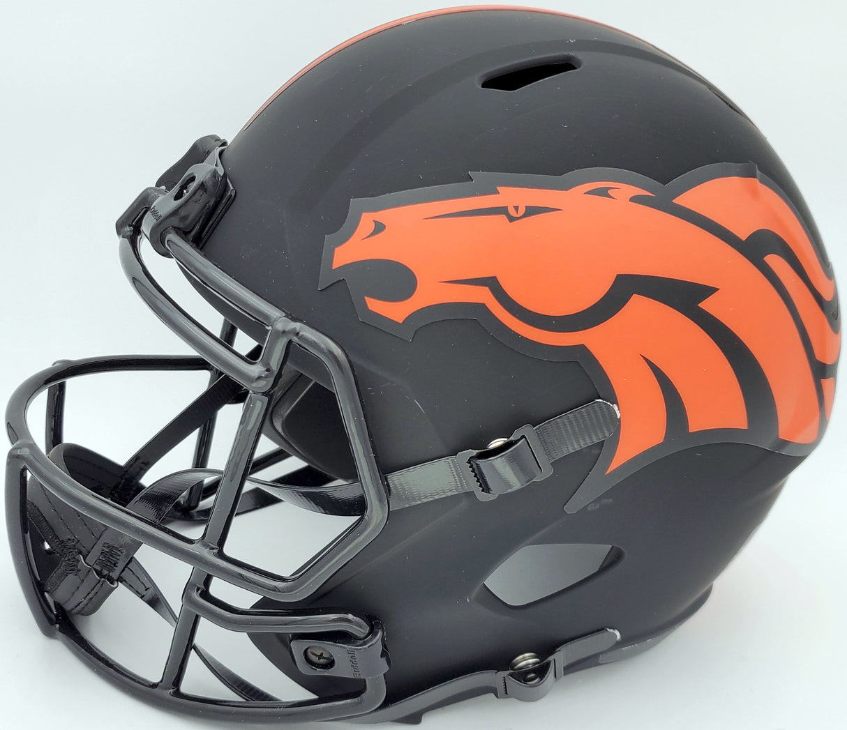 Steve Atwater Autographed Denver Broncos Black Eclipse Full Size Speed Replica Helmet Beckett BAS Stock #177484