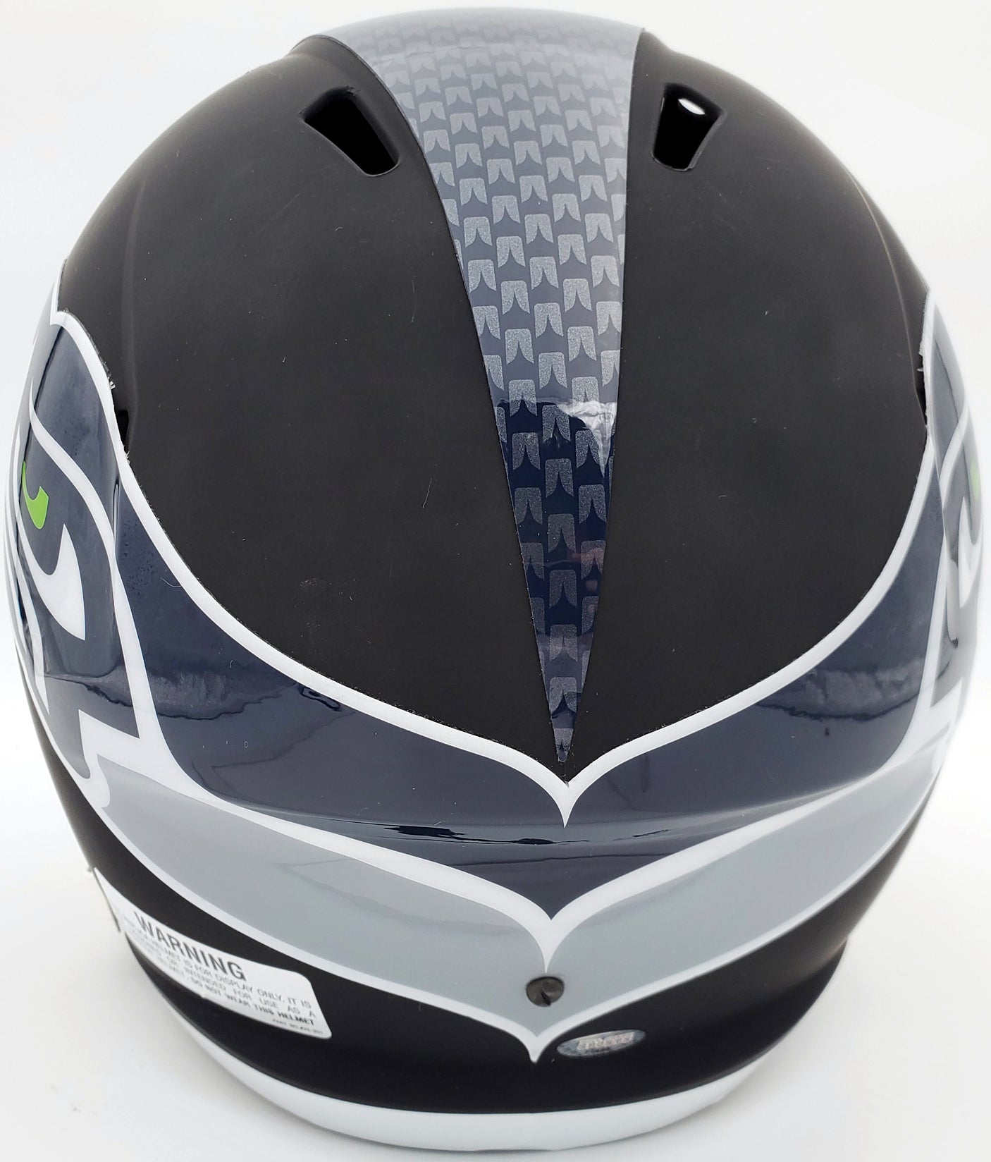 Kam Chancellor Autographed Seattle Seahawks Flat Matte Black Full Size Replica Helmet In Silver MCS Holo Stock #148370