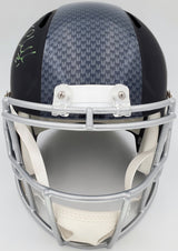 Kam Chancellor Autographed Seattle Seahawks Flat Matte Black Full Size Replica Helmet In Green MCS Holo Stock #148369