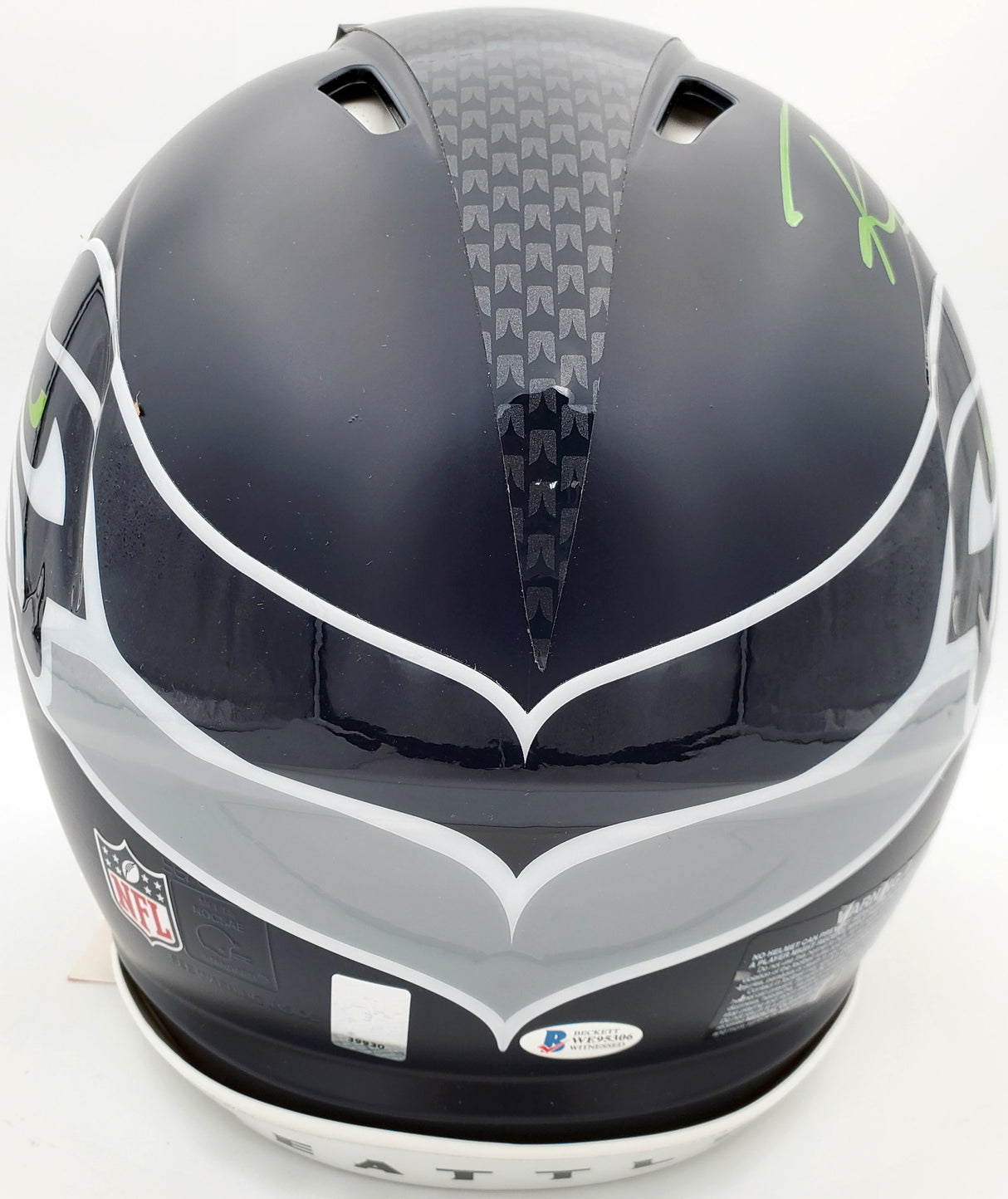 Russell Wilson Autographed Seattle Seahawks Full Size Speed Authentic Helmet In Green RW Holo Stock #145783