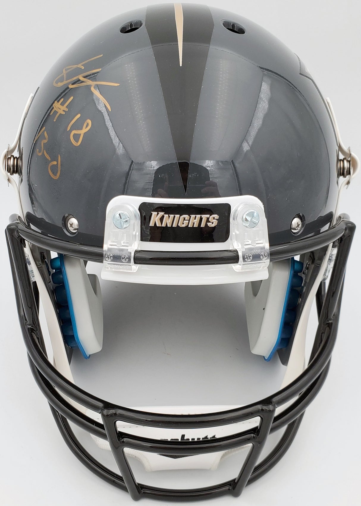 Shaquem Griffin Autographed UCF Golden Knights Full Size Gray Replica Helmet "13-0" MCS Holo Stock #134362