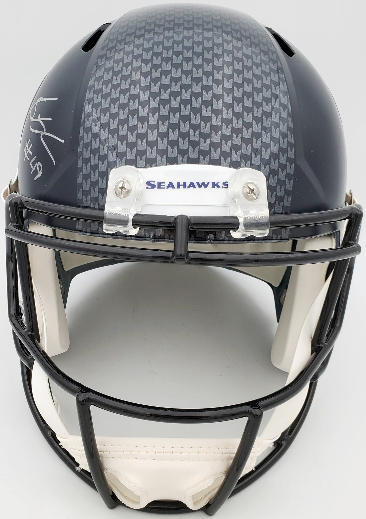 Shaquem Griffin Autographed Seattle Seahawks Full Size Speed Replica Helmet In Silver MCS Holo Stock #134360