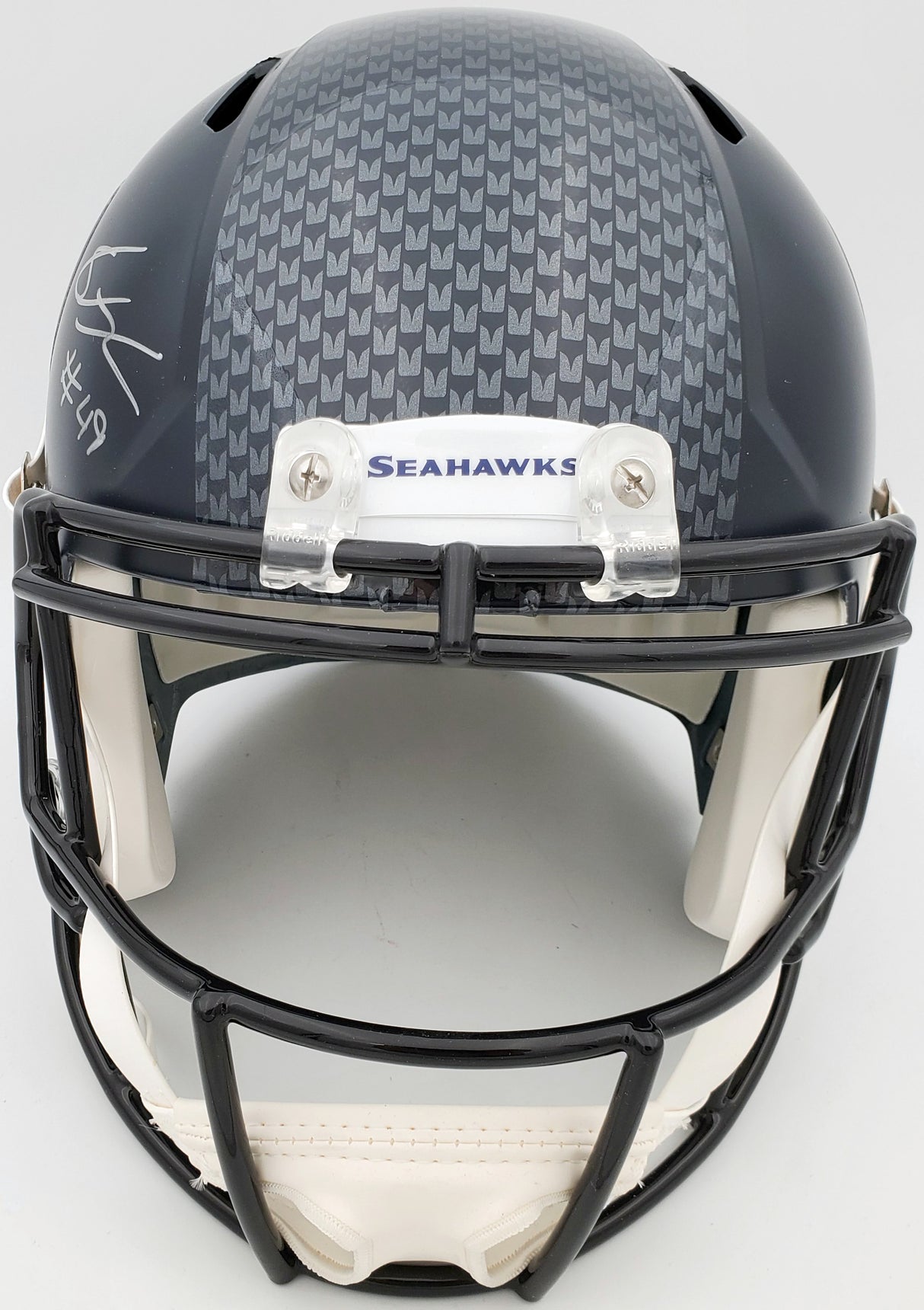 Shaquem Griffin Autographed Seattle Seahawks Full Size Speed Replica Helmet In Silver MCS Holo Stock #134360