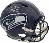 Russell Wilson Autographed Seattle Seahawks Speed Full Size Helmet In Silver RW Holo Stock #113611