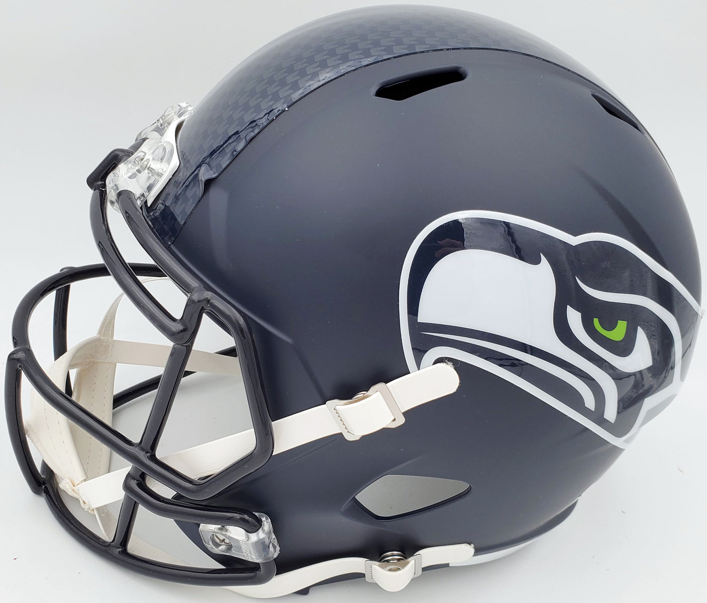 Russell Wilson Autographed Seattle Seahawks Full Size Replica Speed Helmet In Green RW Holo Stock #94105