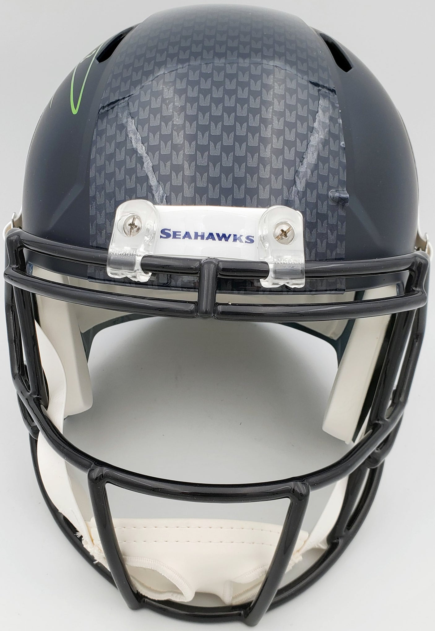 Russell Wilson Autographed Seattle Seahawks Full Size Replica Speed Helmet In Green RW Holo Stock #94105