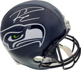 Russell Wilson Autographed Seattle Seahawks Full Size Replica Helmet In Silver RW Holo Stock #74632