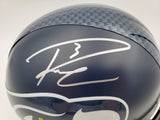 Russell Wilson Autographed Seattle Seahawks Full Size Replica Helmet In Silver RW Holo Stock #74632