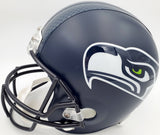 Russell Wilson Autographed Seattle Seahawks Full Size Replica Helmet In Silver RW Holo Stock #74632