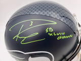Russell Wilson Autographed Seattle Seahawks Full Size Replica Helmet "SB XLVIII Champs" In Green RW Holo Stock #72372