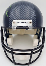 Russell Wilson Autographed Seattle Seahawks Full Size Replica Helmet "SB XLVIII Champs" In Green RW Holo Stock #72372