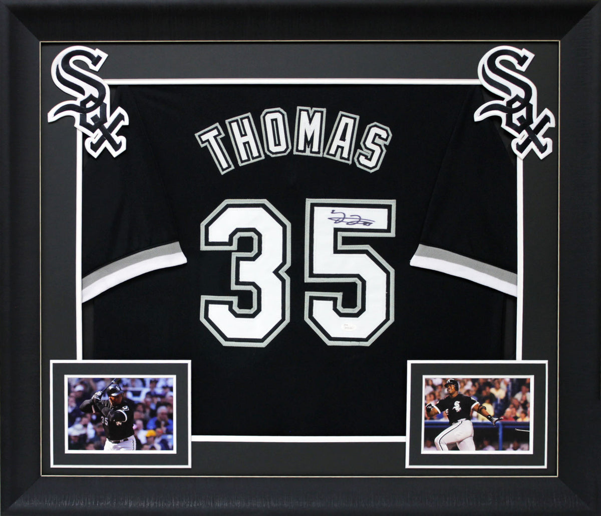 Frank Thomas Authentic Signed Black Pro Style Framed Jersey JSA Witness