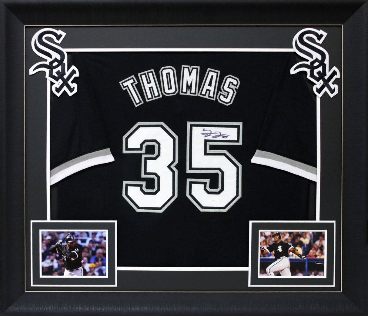 Frank Thomas Authentic Signed Black Pro Style Framed Jersey JSA Witness