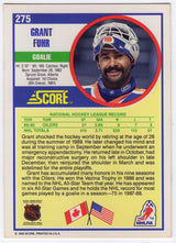 Grant Fuhr Signed Edmonton Oilers 1990-91 Score Hockey Trading Card #275 w/HOF'03