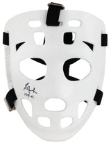 Grant Fuhr Signed White Throwback Hockey Goalie Mask With Black Straps w/HOF'03