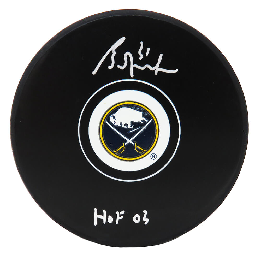 Grant Fuhr Signed Buffalo Sabres Logo Hockey Puck w/HOF'03