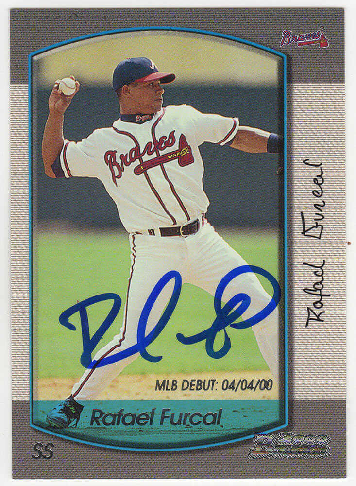 Rafael Furcal Signed Atlanta Braves 2000 Bowman Baseball Rookie Card #2