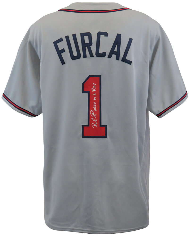 Rafael Furcal Signed Grey Custom Baseball Jersey w/2000 NL ROY