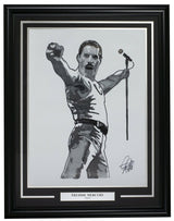 Freddie Mercury Framed Queen 18x24 Artist Print - Sports Integrity