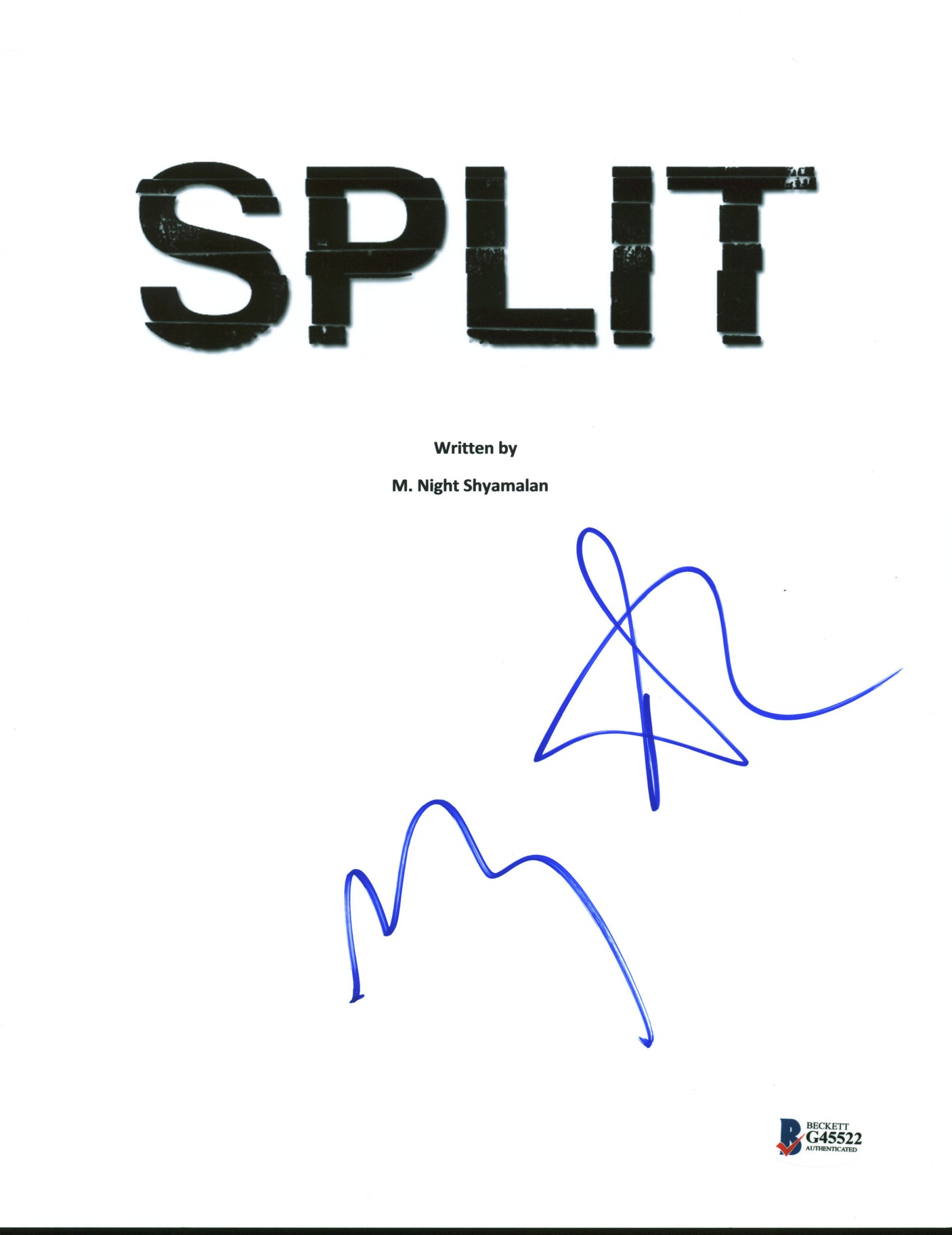 M. Night Shyamalan & Anya Taylor Joy Signed Split Movie Script Cover BAS #G45522