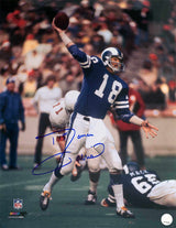 Roman Gabriel Signed Los Angeles Rams Blue Jersey Passing 16x20 Photo