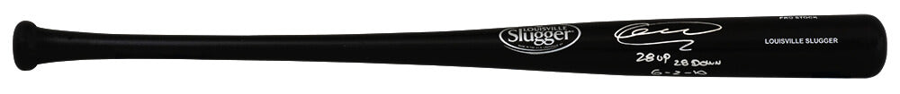 Armando Galarraga Signed Louisville Slugger Pro Stock Black Baseball Bat w/28 Up 28 Down